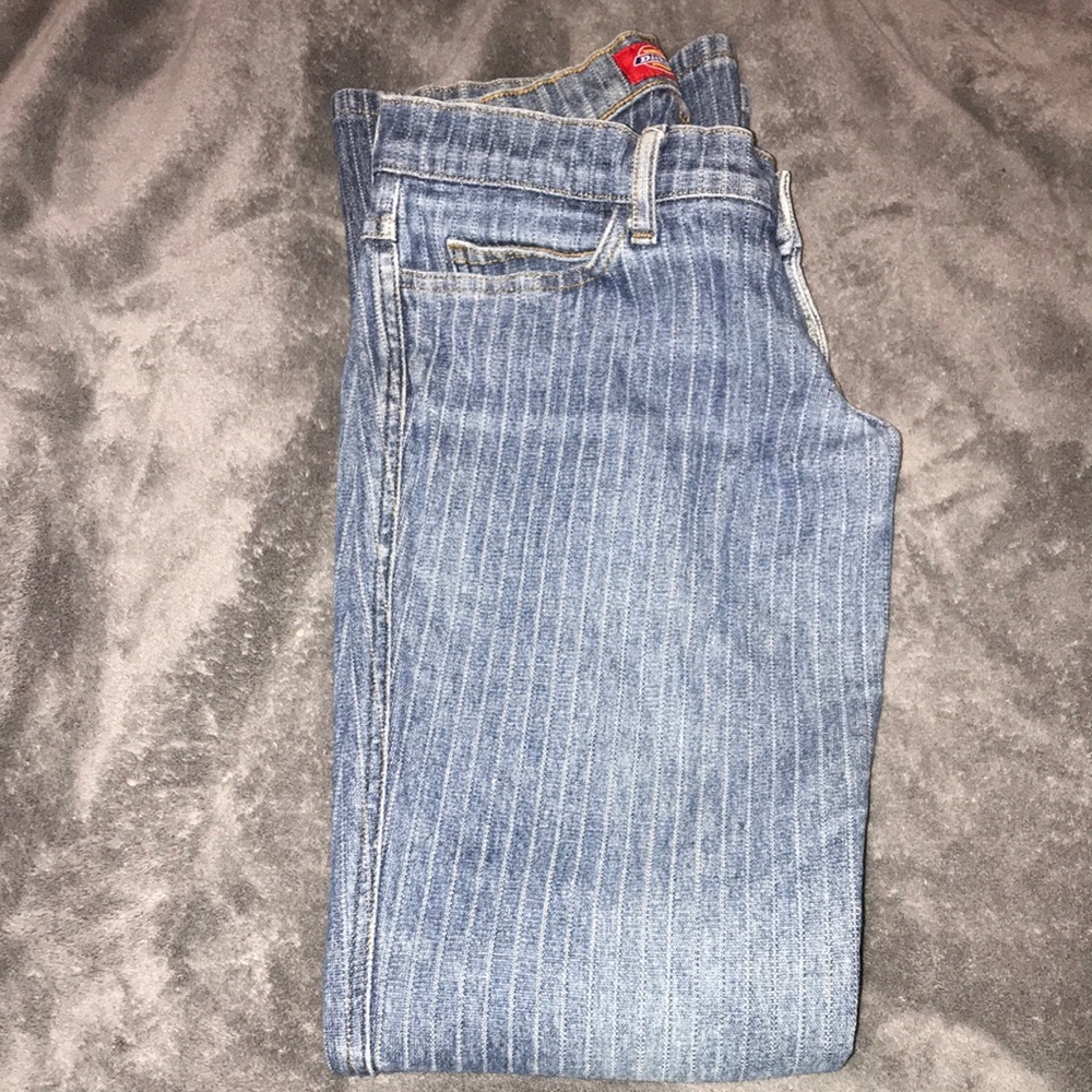 Dickies girl pinstriped low rise jean flares RARE